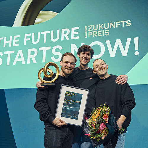 Gruppenfoto der Gewinner des INTERNORGA Zukunftspreises 2025 Verrano Gmbh